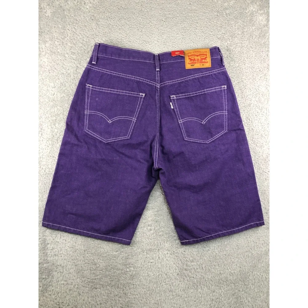 Levi's 569 Shorts Men Size 34 Purple NWT Loose Straight Denim